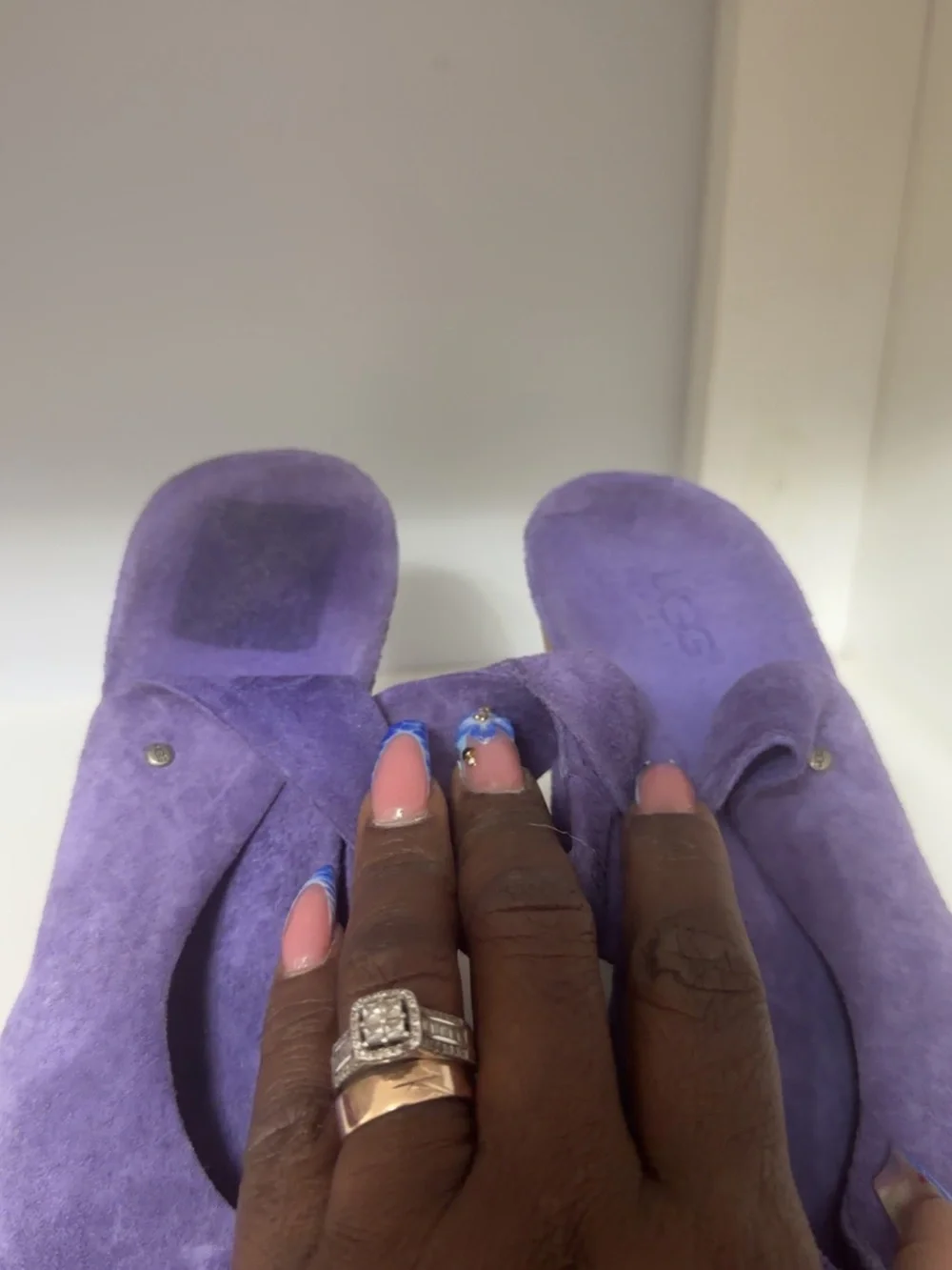 UGG Purple Suede Cork Platform Wedges
